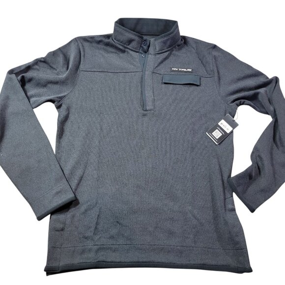 True Temper Sports Pullover Sweater Mens Medium Gray Sweatshirt Snap Tags - Picture 1 of 7